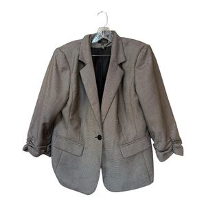 Y2K Grey Cropped Blazer Scrunch Sleeve Officecore YeSt US 12